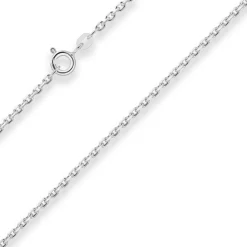 1,9mm Ankerkette diamantiert Silberkette Collier Halskette aus 925 Silber 38cm