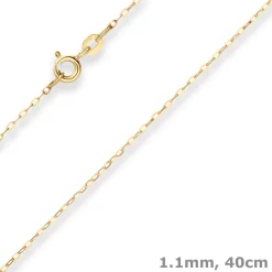 1,1mm Ankerkette flach Collier Halskette aus 585 Gold Gelbgold 40cm