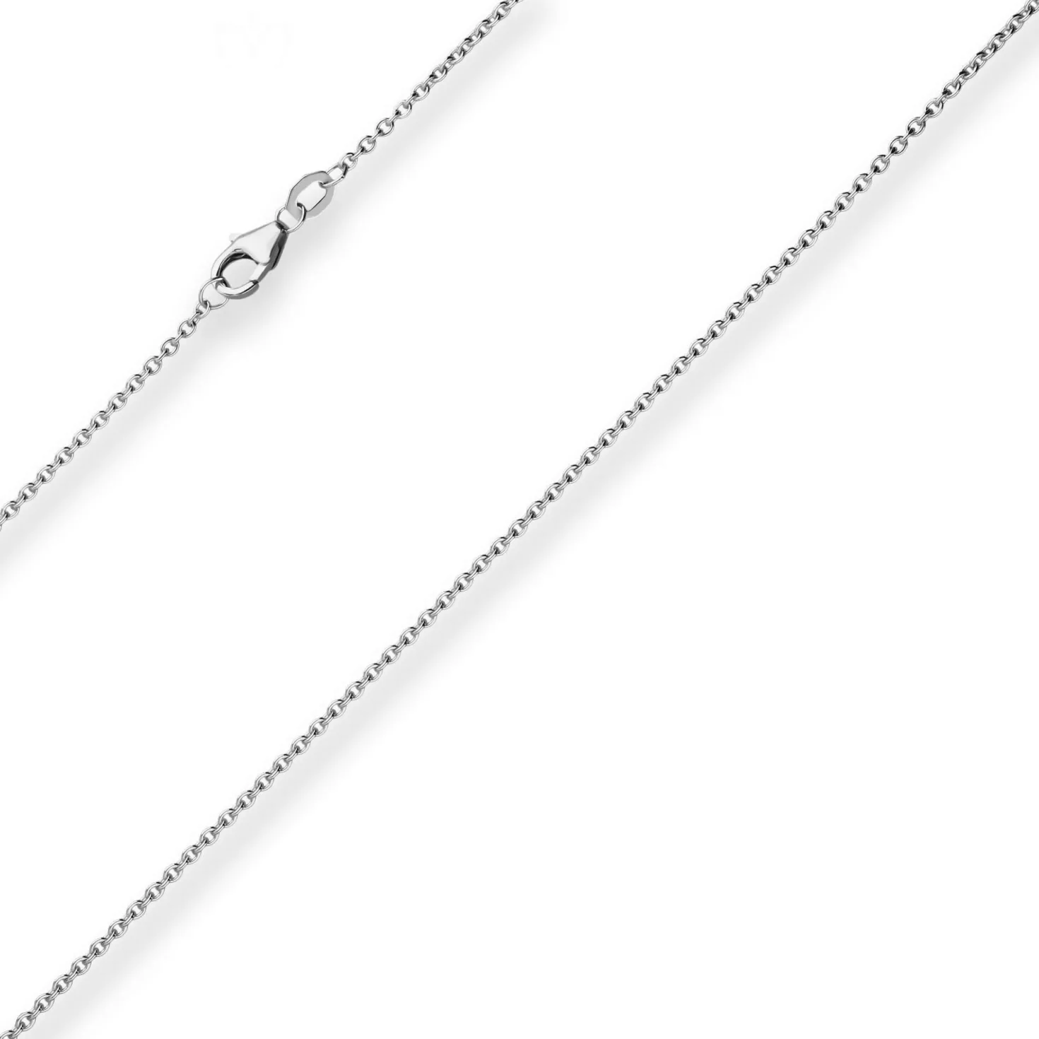1,7mm Ankerkette flach Collier Halskette aus 375 Gold Weißgold 42cm