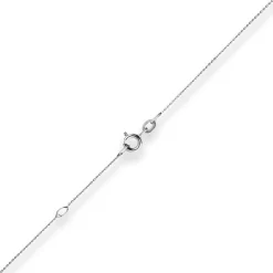 0,8mm Ankerkette flach Collier mit Zwischenöse aus 585 Gold Weißgold 42cm