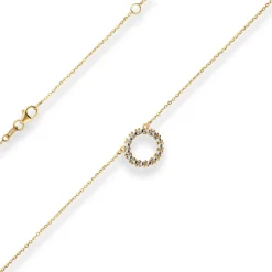1,2mm Ankerkette flach Collier Ring 585 Gold gelb/weiß 46cm mit Zwischenöse