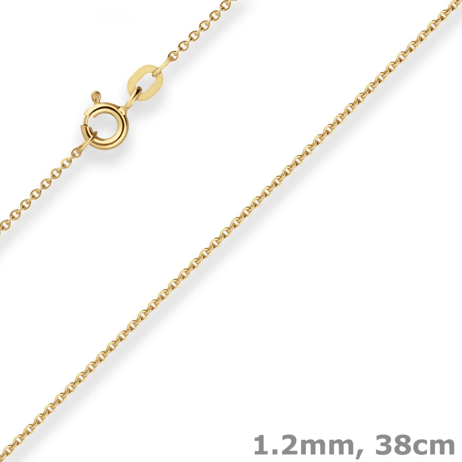 1,2mm Ankerkette flach Goldkette Collier Halskette aus 585 Gold Gelbgold 38cm
