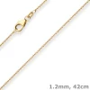 1,2mm Ankerkette flach Goldkette Collier Halskette aus 585 Gold Gelbgold 42cm