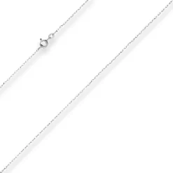 1,1mm Ankerkette flach Kette Collier Halskette aus 375 Gold Weißgold 50cm