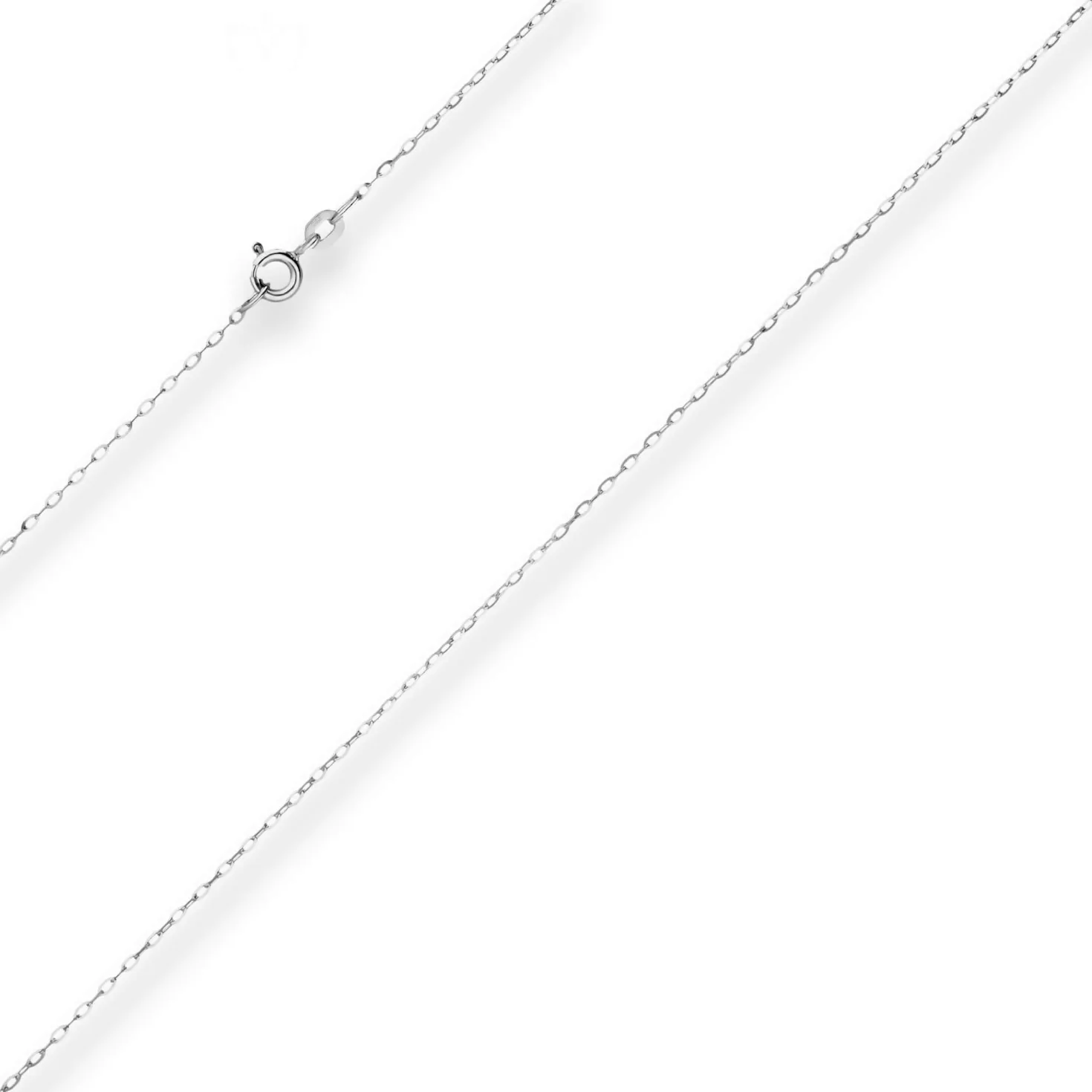 1,1mm Ankerkette flach Kette Collier Halskette aus 375 Gold Weißgold 50cm