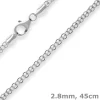 2,8mm Ankerkette flach Silberkette Collier Halskette aus 925 Silber 45cm