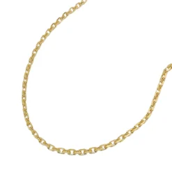 1,3mm Ankerkette Halskette Collier aus 14Kt 585 Gold Gelbgold diamantiert