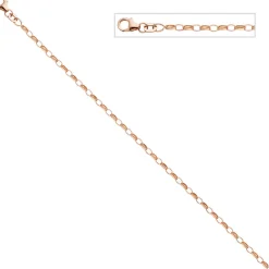 2,4mm Ankerkette Halskette Collier 925 Silber rotvergoldet 45cm Damen