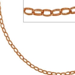 2,4mm Ankerkette Halskette Collier 925 Silber rotvergoldet 45cm Damen