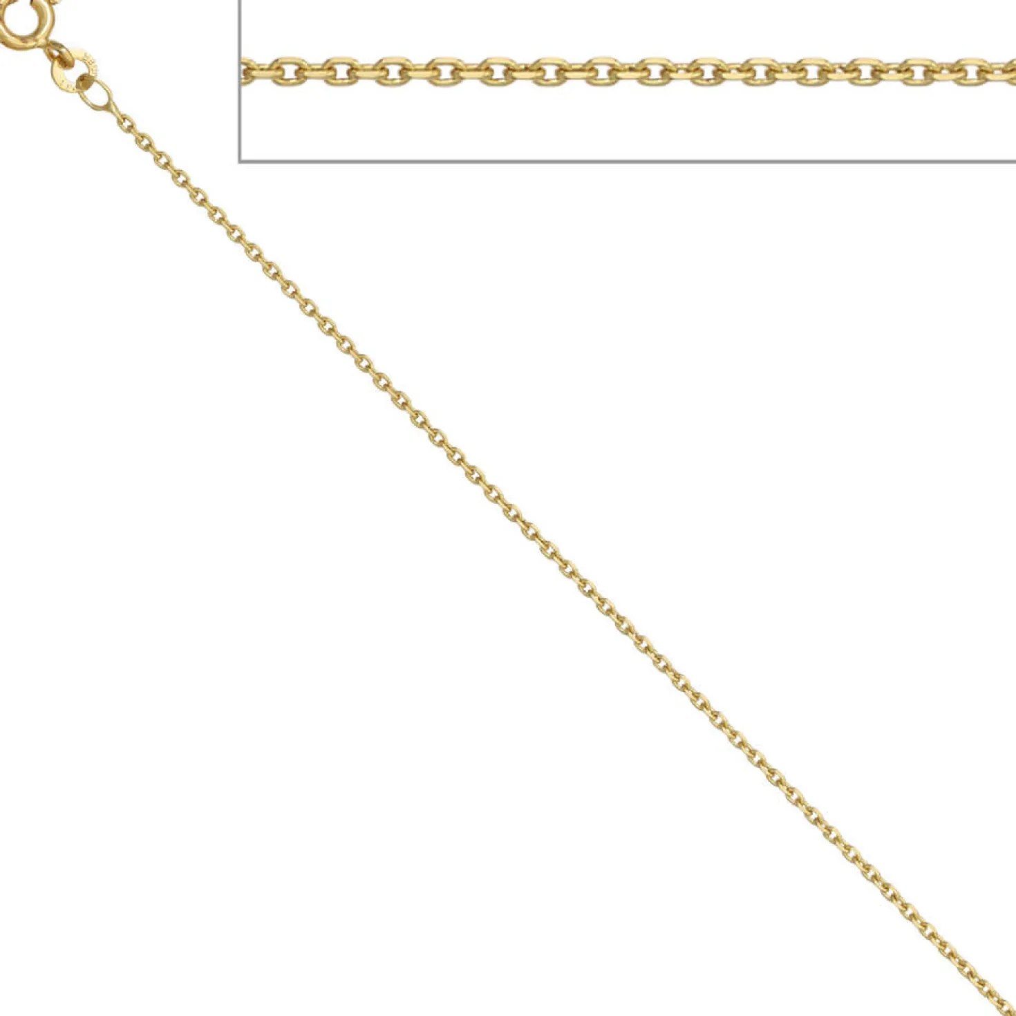 1,2mm Ankerkette Kette Collier aus 585 Gelbgold Gold Halskette 38cm