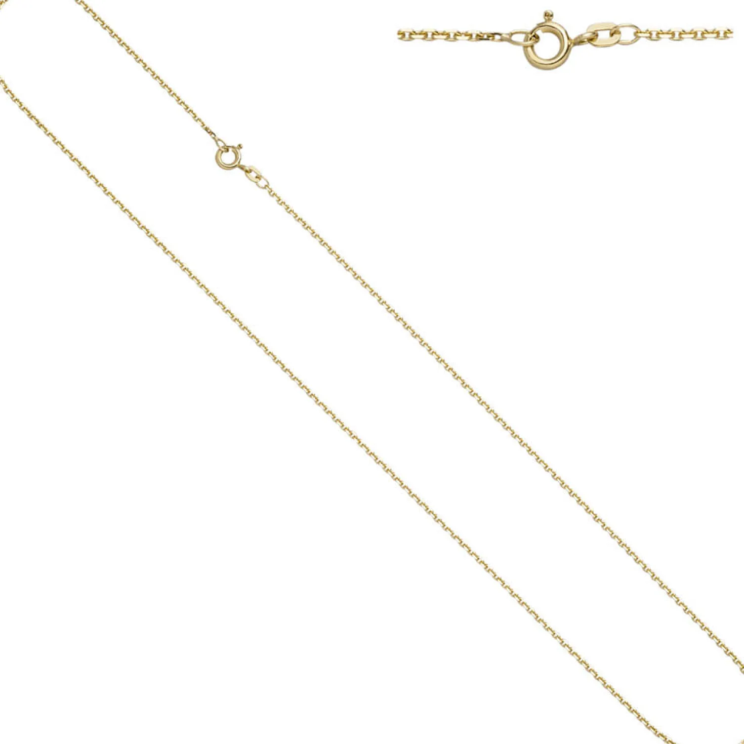 1,2mm Ankerkette Kette Collier aus 585 Gelbgold Gold Halskette 38cm
