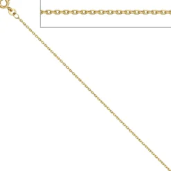 1,2mm Ankerkette Kette Collier aus 585 Gelbgold Gold Halskette 36cm