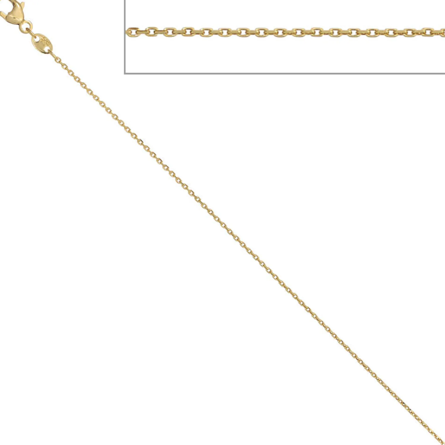 0,6mm Ankerkette Kette Collier Halskette aus 585 Gold Gelbgold 45cm