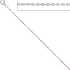 1,6mm Ankerkette Kette Collier Halskette aus 333 Gold Weißgold 50cm