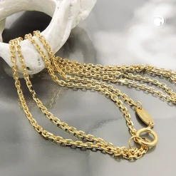 1,3mm Ankerkette Kette Collier Halsschmuck aus 375 Gold Gelbgold, 45cm