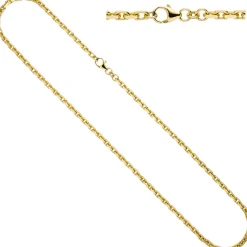 3mm Ankerkette Kette Collier Halsschmuck aus 585 Gold Gelbgold diamantiert 50cm