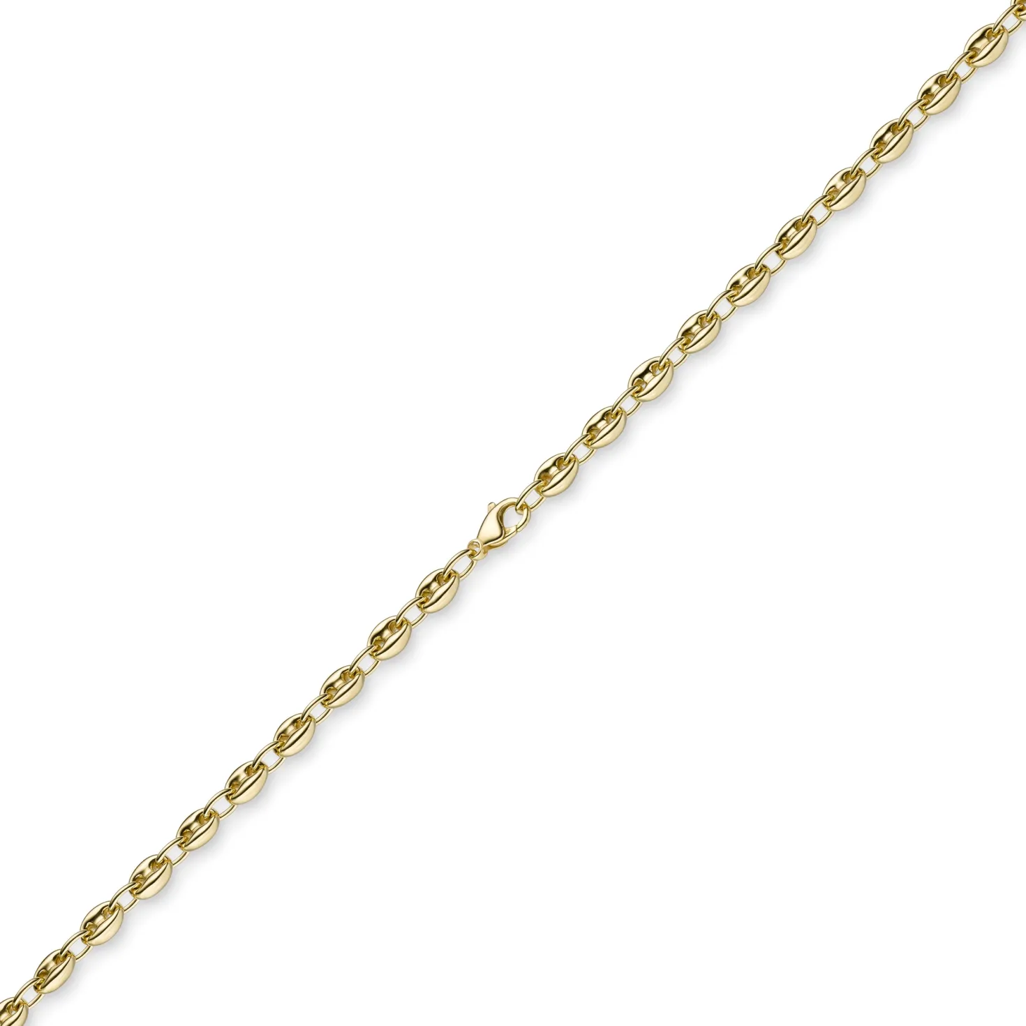 6mm Ankerkette Kette Collier Schiffsanker Halskette aus 585 Gold Gelbgold 55cm
