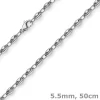 5,5mm Ankerkette Kette Collier Schiffsanker Halskette aus 585 Gold Weißgold 50cm