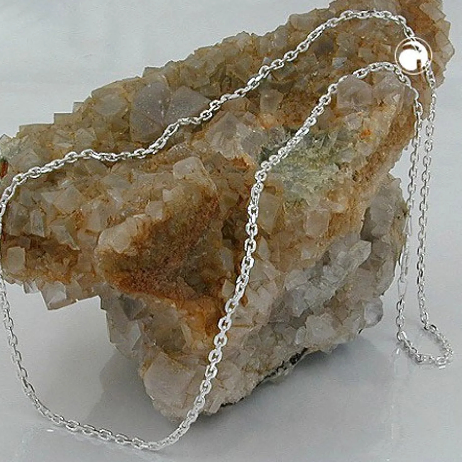 2mm Ankerkette Kette Collier 925 Silber, Silberkette diamantiert, 38cm