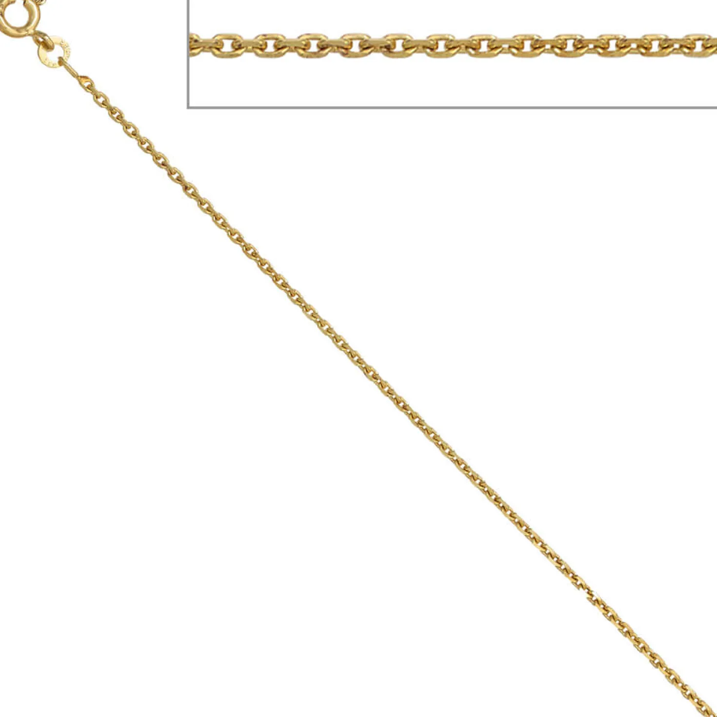 1,6mm Ankerkette Kette Halskette aus 333 Gold Gelbgold diamantiert 60cm