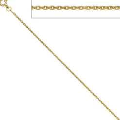 1,6mm Ankerkette Kette Halskette aus 585 Gold Gelbgold diamantiert 50cm