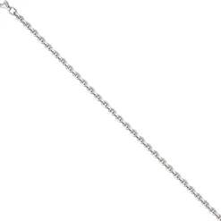 3,4mm Ankerkette Kette Halskette Collier aus 925 Silber diamantiert, 45cm