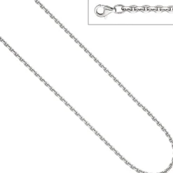 3,4mm Ankerkette Kette Halskette Collier aus 925 Silber diamantiert, 45cm