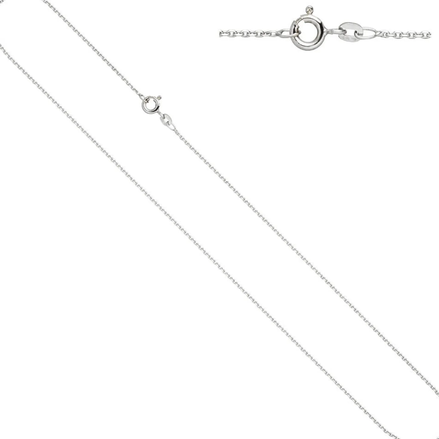 1,3mm Ankerkette Kette Halskette Collier Goldkette 585 Gold Weißgold 45cm