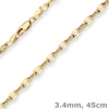 3,4mm Ankerkette-Steg Kette Collier Halskette aus 585 Gold Gelbgold 45cm