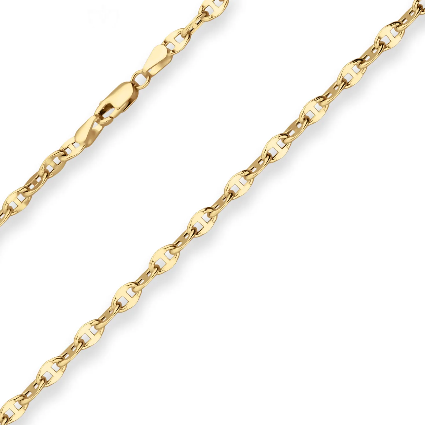 3,4mm Ankerkette-Steg Kette Collier Halskette aus 585 Gold Gelbgold 45cm