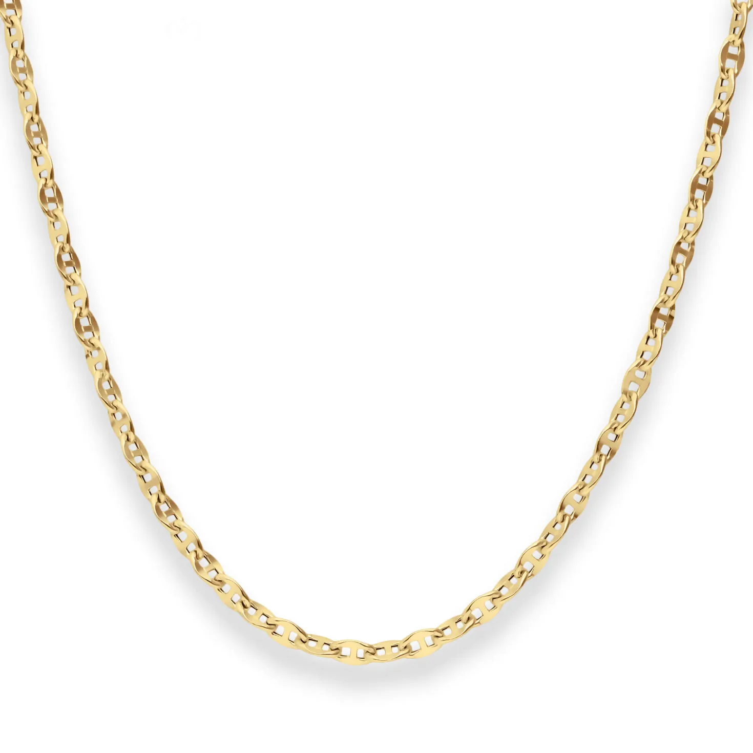 3,4mm Ankerkette-Steg Kette Collier Halskette aus 585 Gold Gelbgold 45cm