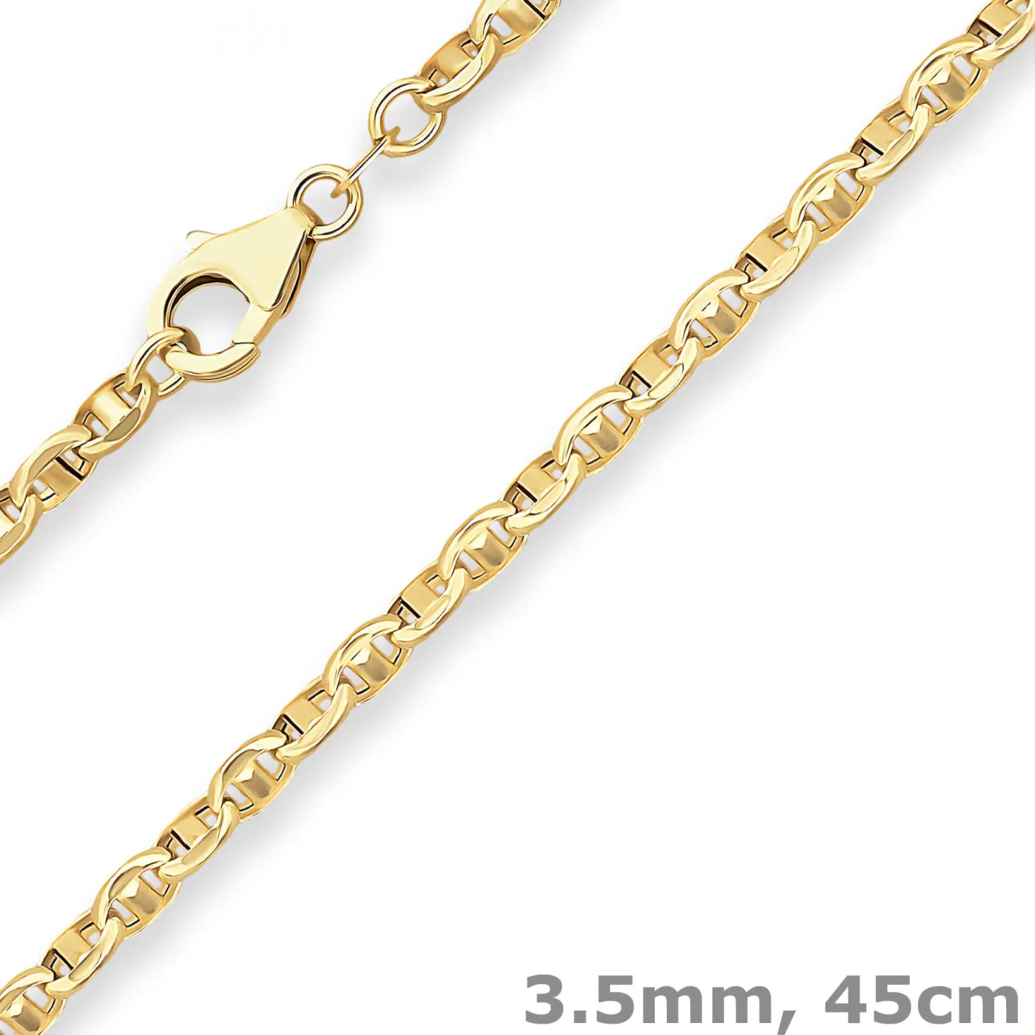 3,5mm Ankerkette-Steg Kette Collier Halskette aus 585 Gold Gelbgold 45cm
