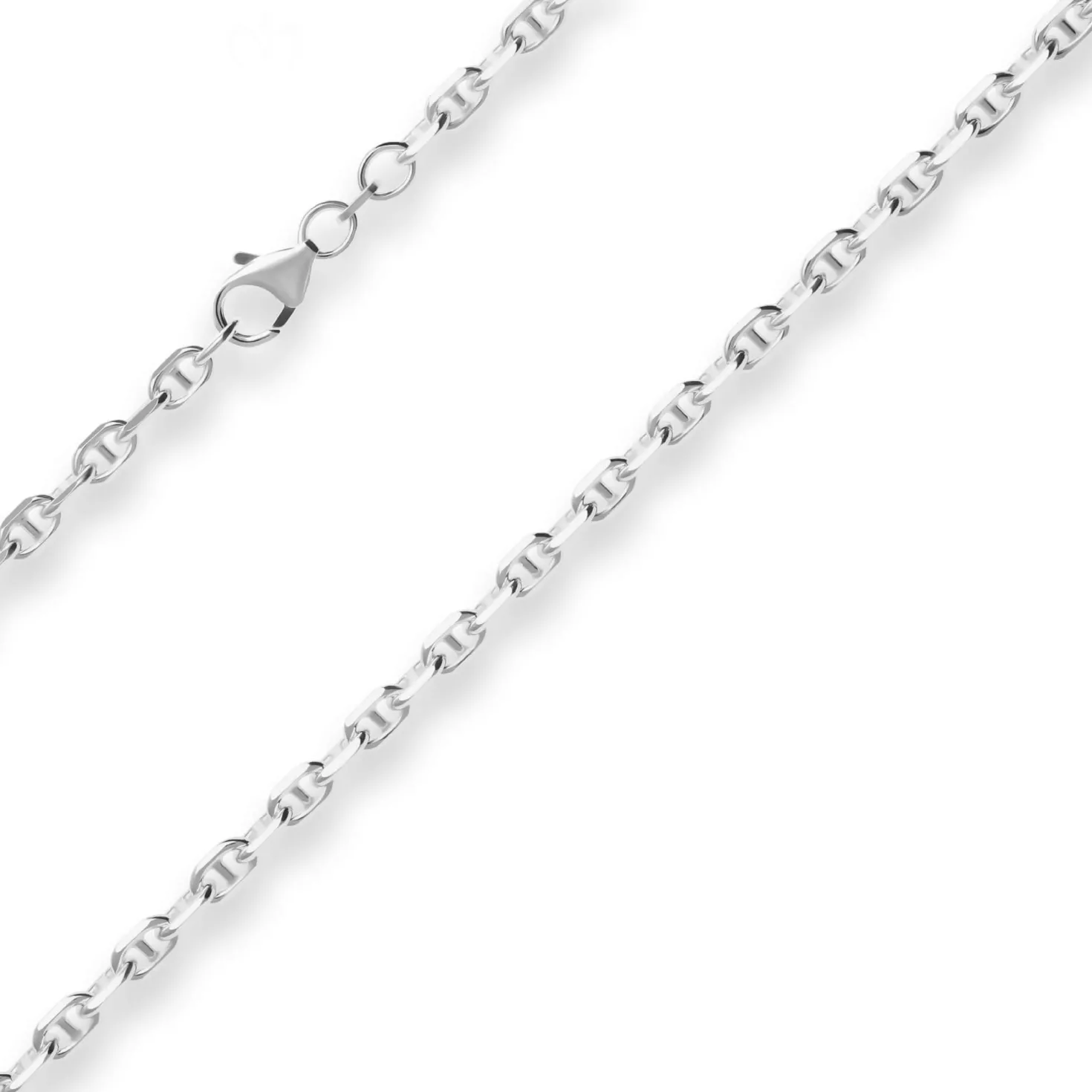 4,5mm Ankerkette-Steg Silberkette Collier Halskette aus 925 Silber 50cm