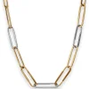 8mm Ankerkette weit Collier Paper-Clip Halskette aus 585 Gold gelb/weiß 45cm