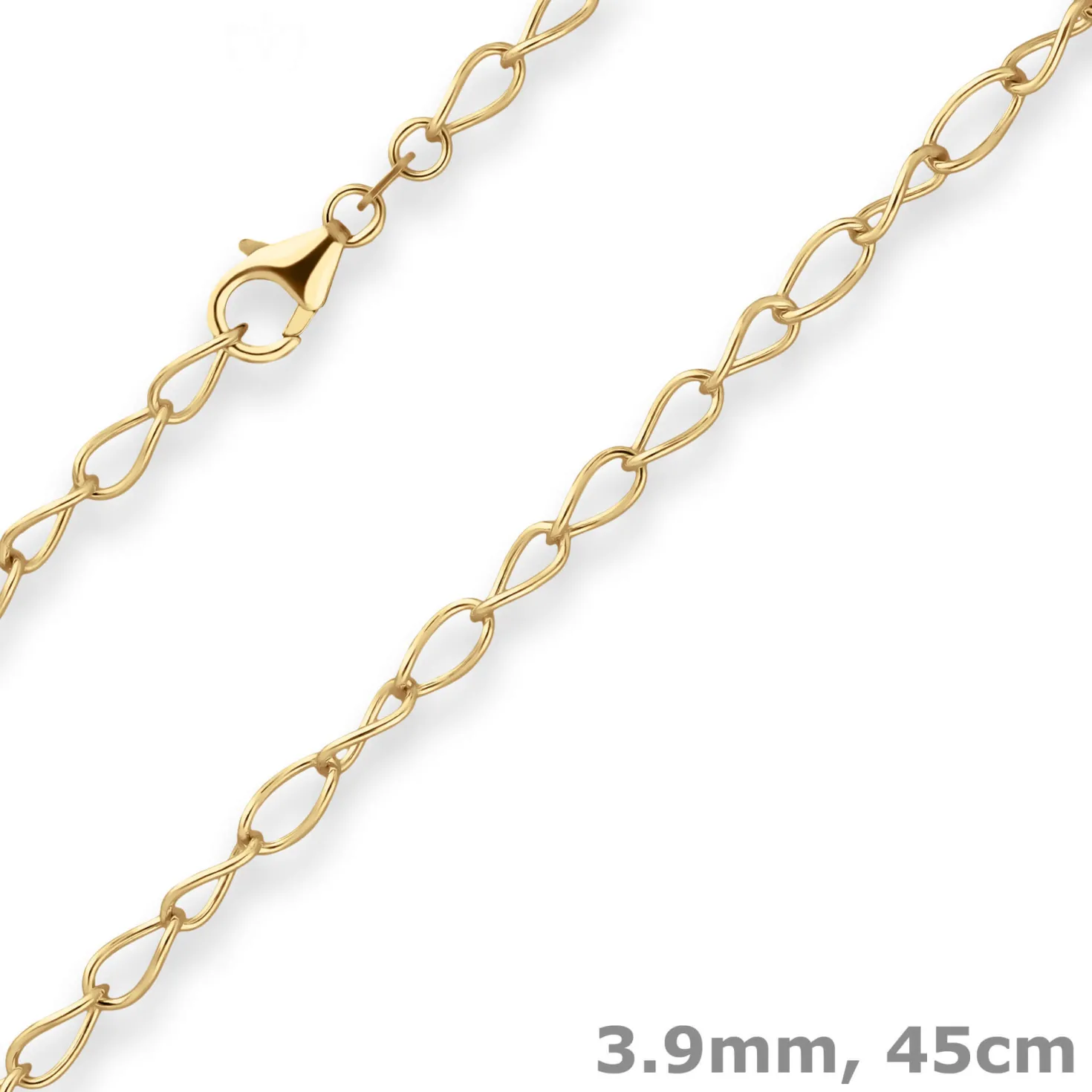 3,9mm Ankerkette weit Goldkette Collier Halskette aus 585 Gold Gelbgold 45cm
