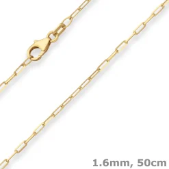 1,6mm Ankerkette weit Goldkette Collier Halskette aus 585 Gold Gelbgold 50cm
