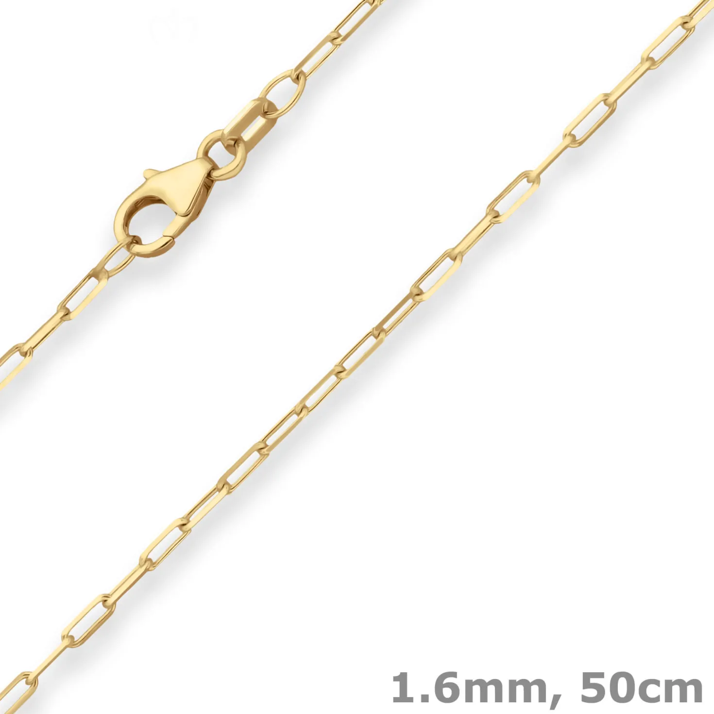 1,6mm Ankerkette weit Goldkette Collier Halskette aus 585 Gold Gelbgold 50cm