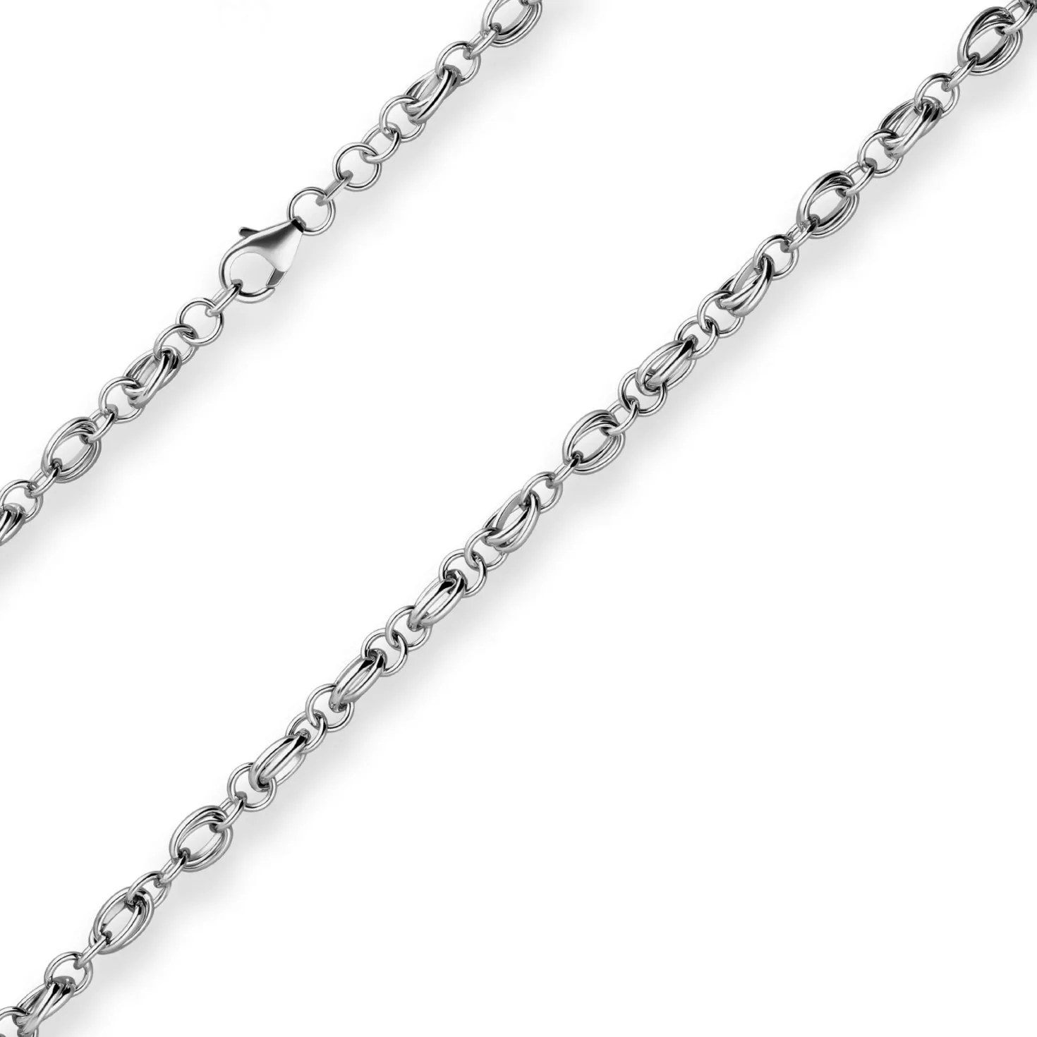 4,5mm Ankerkette weit Kette Collier Halskette aus 925 Silber rhodiniert 45cm