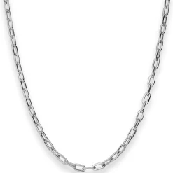 3,9mm Ankerkette weit Kette Collier Halskette aus 925 Silber rhodiniert 80cm