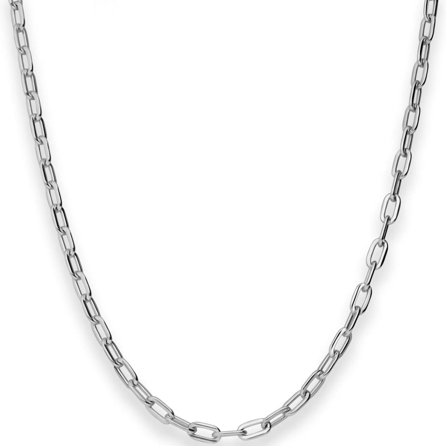 3,9mm Ankerkette weit Kette Collier Halskette aus 925 Silber rhodiniert 80cm