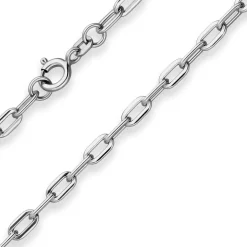 3,9mm Ankerkette weit Kette Collier Halskette aus 925 Silber rhodiniert 80cm