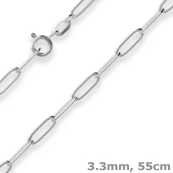 3,3mm Ankerkette weit Silberkette Collier Halskette aus 925 Silber 55cm