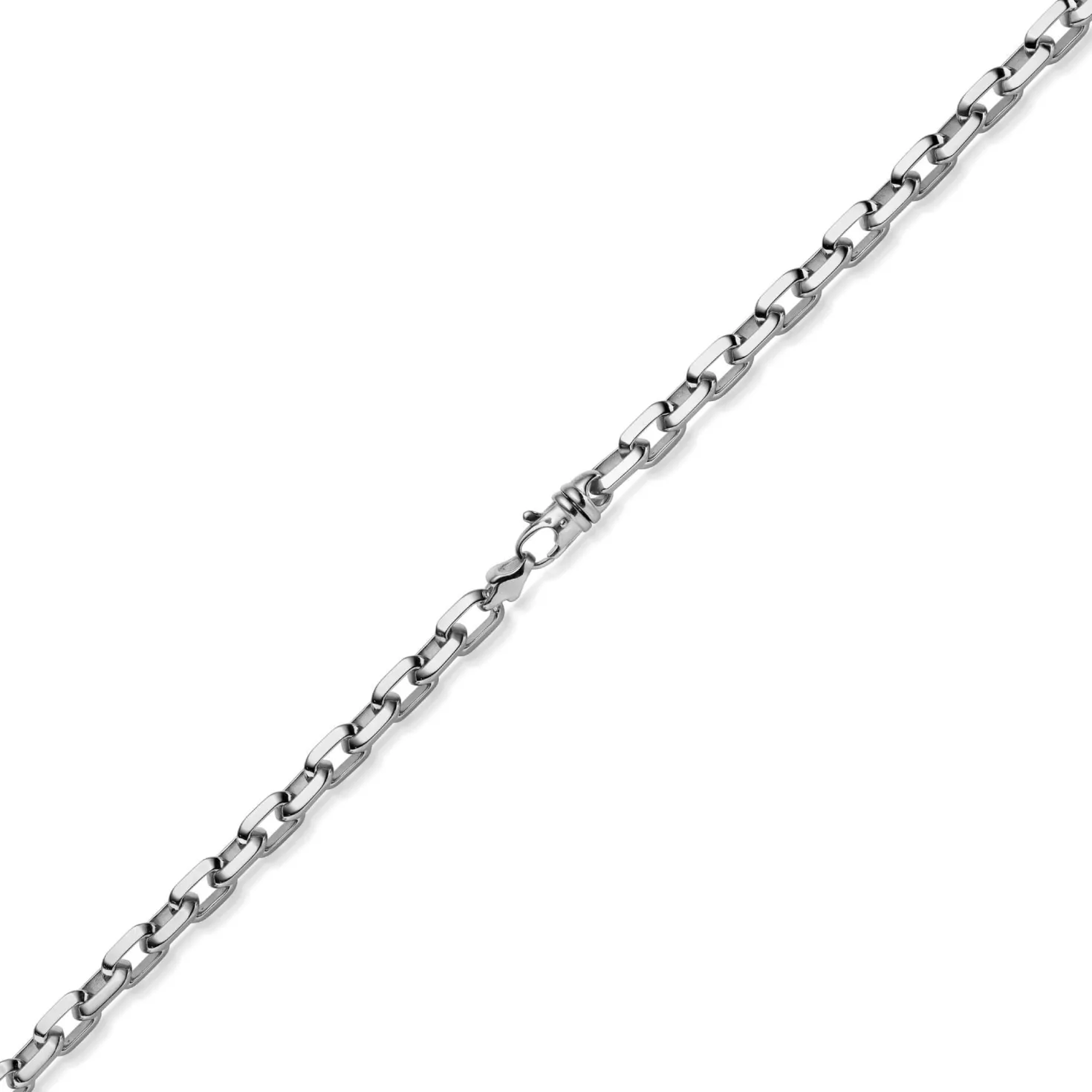 8,5mm Ankerktte Halskette Collier aus 585 Gold Weißgold massiv 65cm Herren