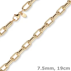 7,5mm Anker-Weit-Rechteck Armband Armkette Armschmuck 585 Gold Rotgold 19cm