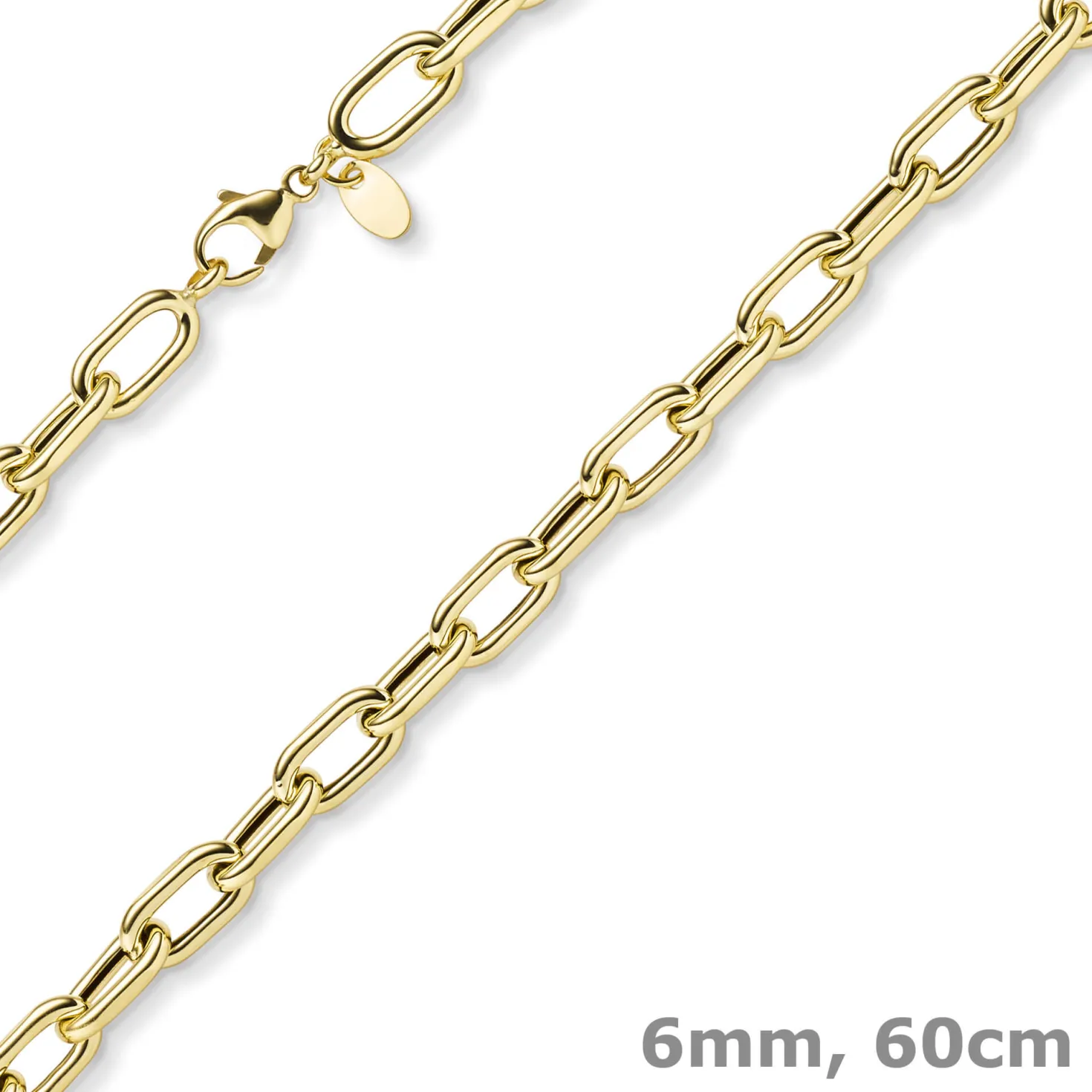 6mm Anker-Weit-Rechteck Kette Collier Halsschmuck aus 585 Gold Gelbgold 60cm