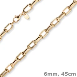 6mm Anker-Weit-Rechteck Kette Collier Halsschmuck aus 585 Gold Rotgold 45cm