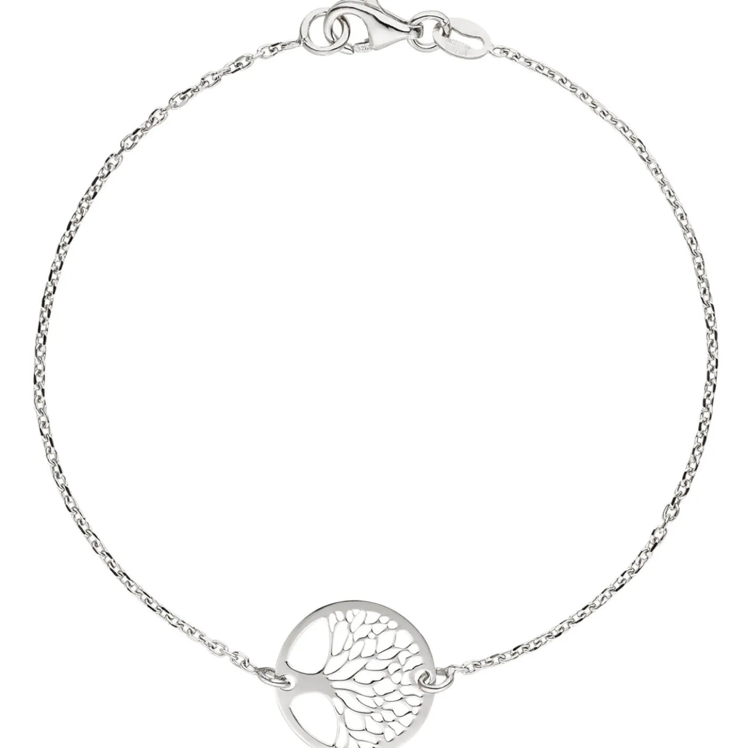 1,4mm Armband Ankerarmband mit Anhänger Lebensbaum 925 Silber Armschmuck, 19cm