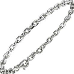 3,9mm Armband Ankerkette aus 925 Silber rhodiniert diamantiert, 21cm