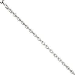3,9mm Armband Ankerkette aus 925 Silber rhodiniert diamantiert, 21cm