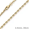 2,5mm Armband Ankerkette diamantiert Armschmuck aus 585 Gold Gelbgold 20cm